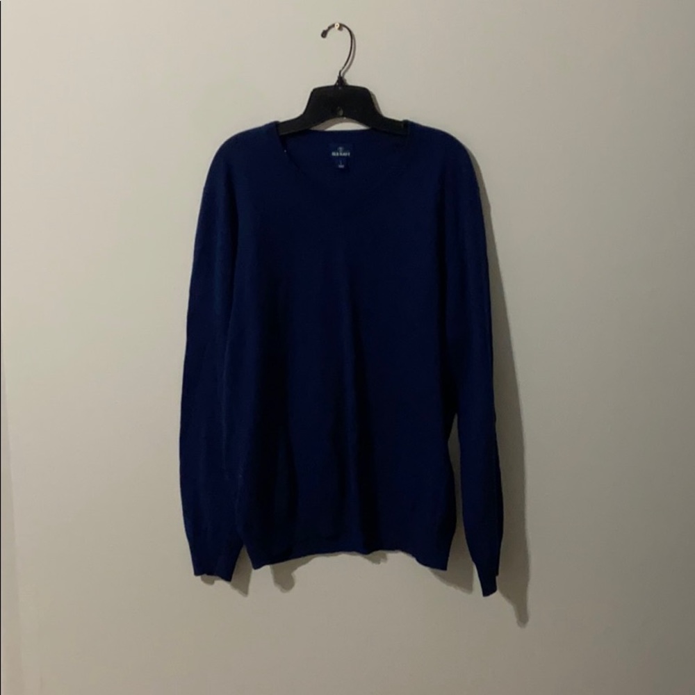 Old Navy Soft Cotton Navy V-Neck Sweater for Men-L